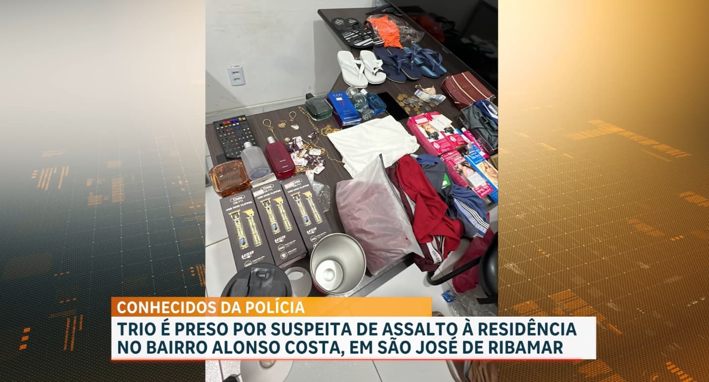 Trio é preso por suspeita de assalto à residência no Alonso Costa, na Grande Ilha