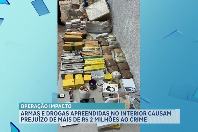 Armas e drogas apreendidas no interior causam prejuízo de mais de R$ 2 milhões ao crime