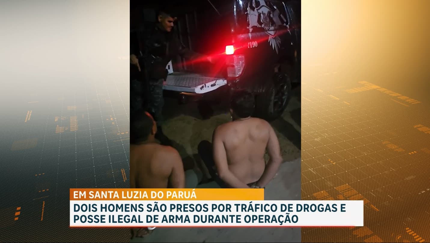 Dois suspeitos de tráfico de drogas e posse ilegal de arma são presos em Santa Luzia do Paruá