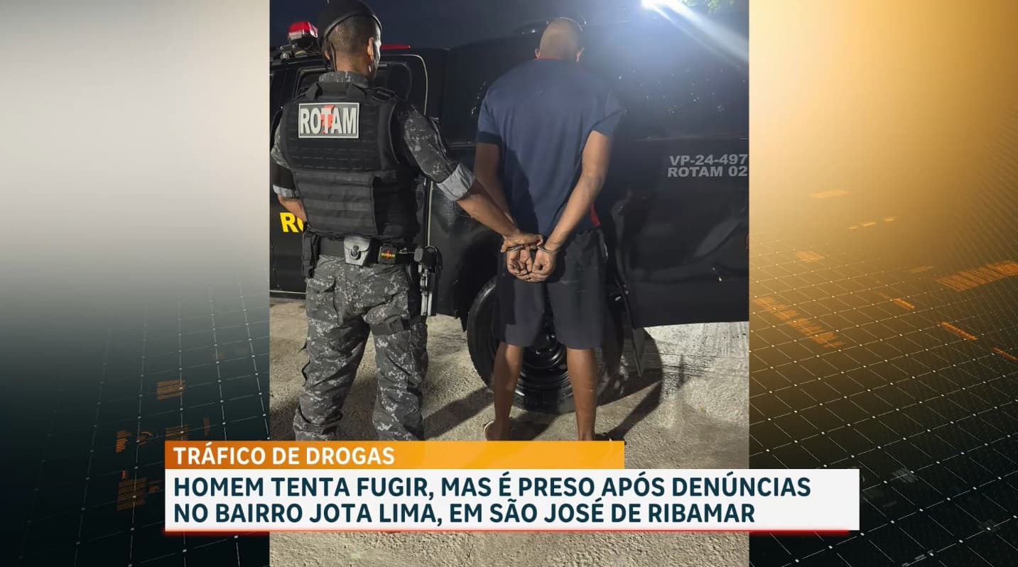 ROTAM prende suspeito por tráfico de drogas após denúncia de populares, em São Luís