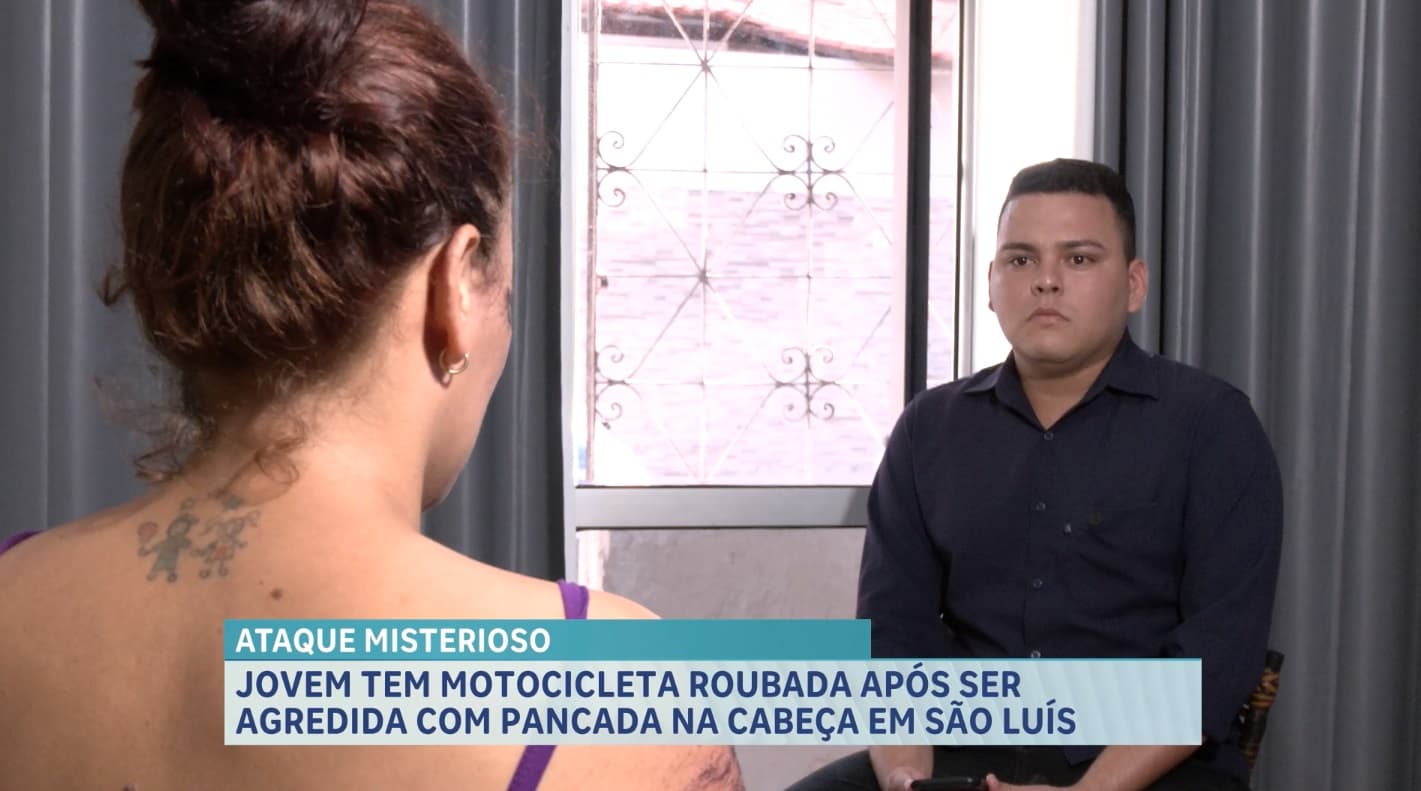 Jovem tem motocicleta roubada após ser agredida com pancada na cabeça, em São Luís