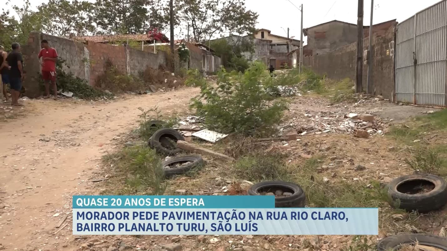Falta de pavimentação prejudica moradores da Rua Rio Claro, em São Luís