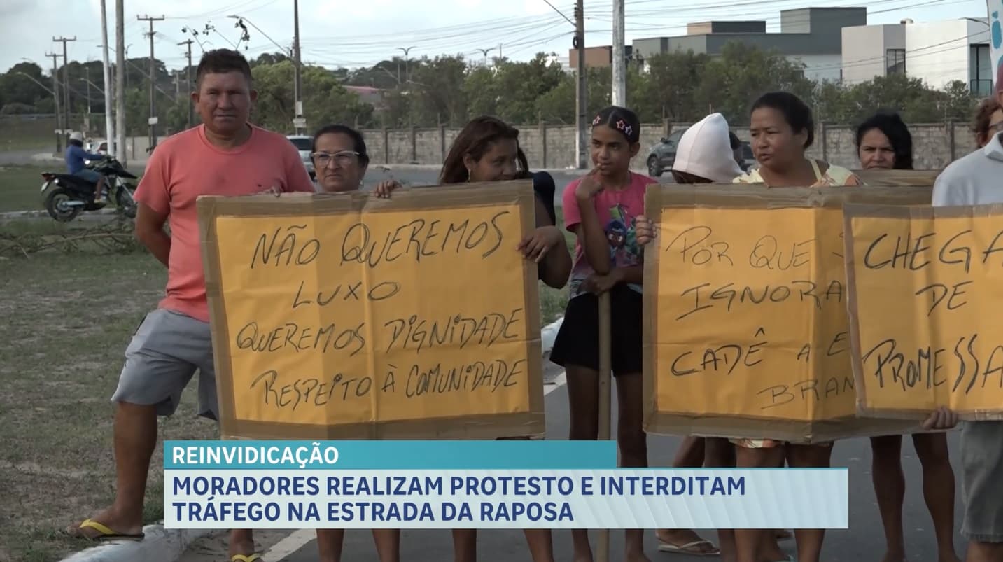 Moradores protestam e interditam trânsito na Estrada da Raposa (MA-203)