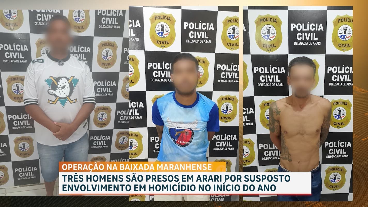 Polícia  prende três suspeitos de envolvimento em um homícidio registrado na baixada maranhense
