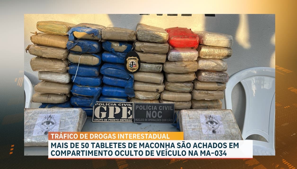 Polícia encontra 53 tabletes de maconha em veículo abandonado as margens da MA-031