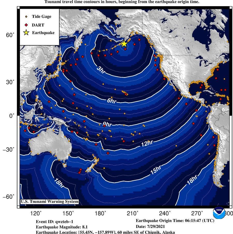 Terremoto de magnitude 8,2 atinge o Alasca e gera alerta de tsunami