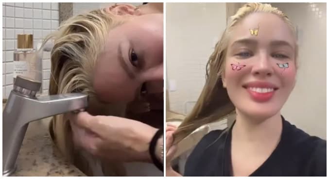 Lavar o cabelo na pia faz mal? Especialistas comentam truque de beleza de Karoline Lima