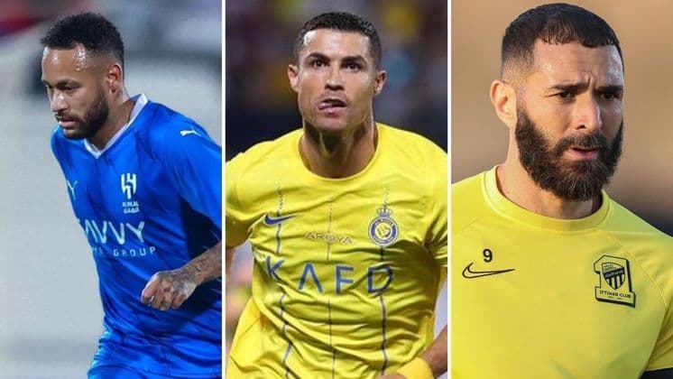 Neymar, CR7 e Benzema sofrem desvalorização na Arábia Saudita