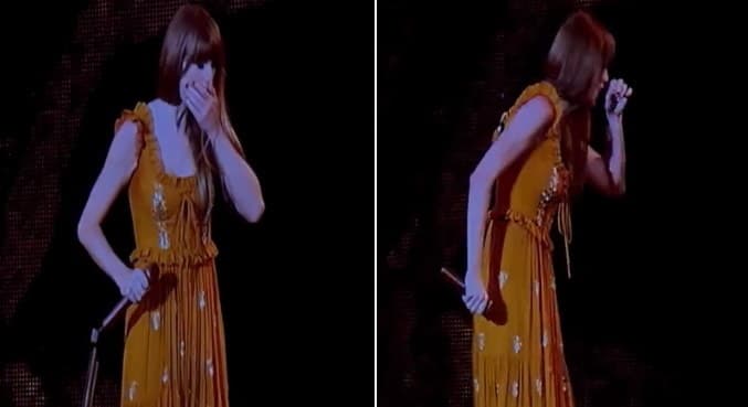 Inseto entra na boca de Taylor Swift e faz a cantora se engasgar