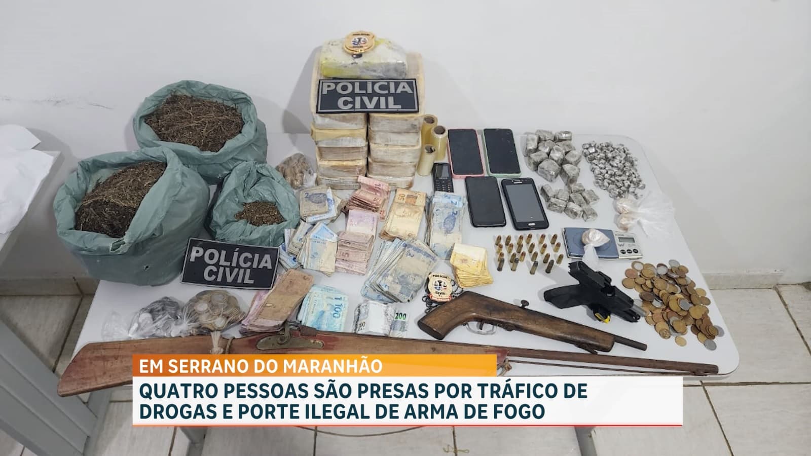 Serrano do MA: quatro pessoas são presas durante ação de combate ao tráfico de drogas
