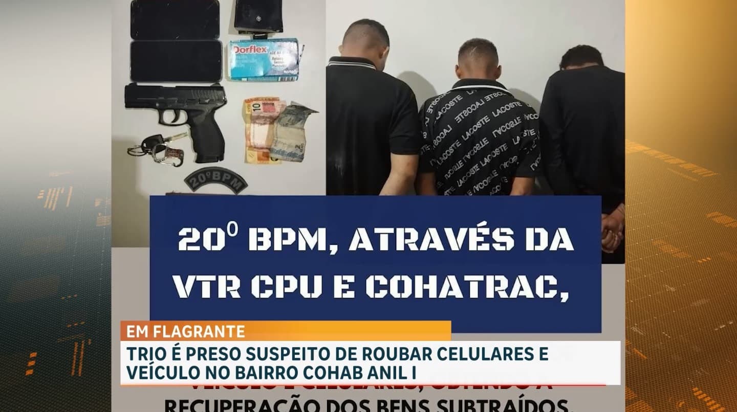PM conduz suspeitos de roubos no bairro Cohab-Anil, em São Luís