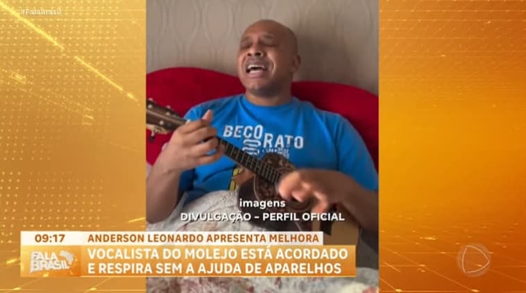 Vocalista do Molejo respira sem ajuda de aparelhos e está se alimentando normalmente