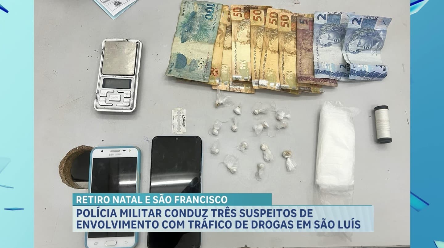 PM conduz suspeitos de tráfico de drogas em São Luís