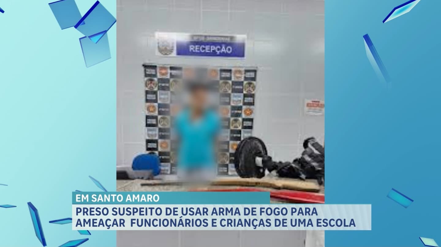 Preso suspeito de ameaçar pessoas em uma escola em Santo Amaro