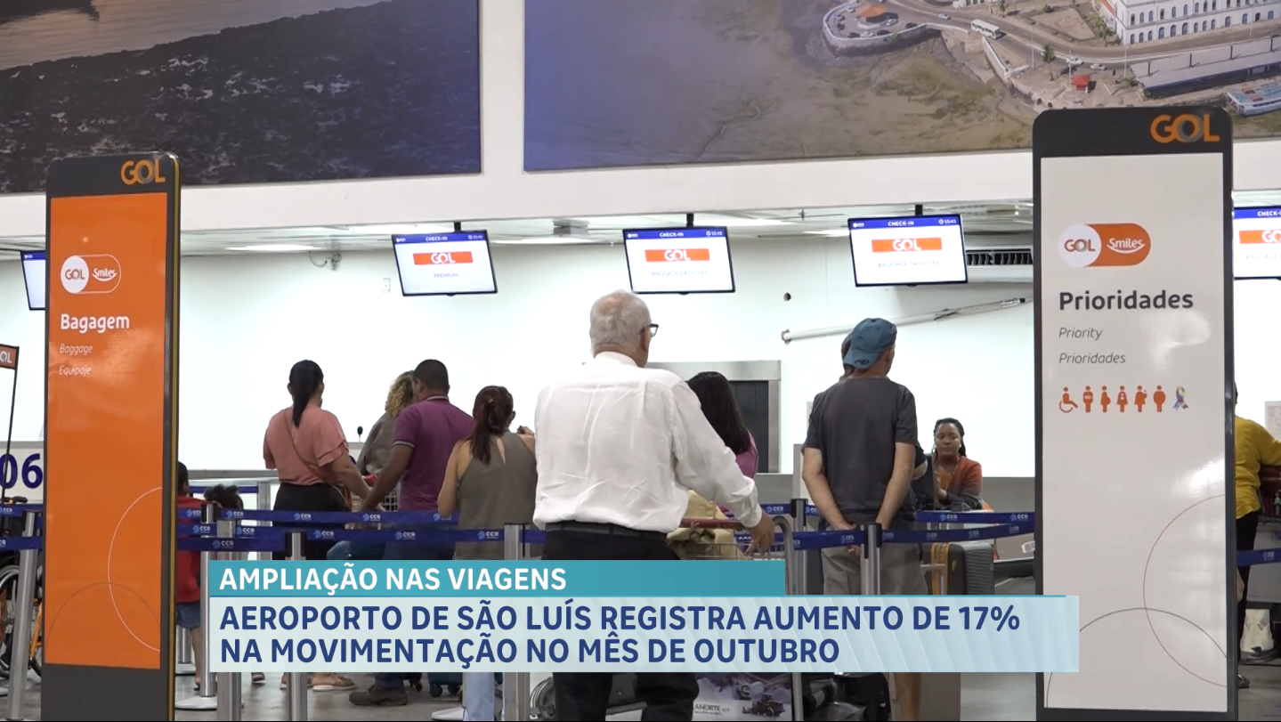 Fluxo de passageiros aumenta 17% no aeroporto de São Luís em outubro