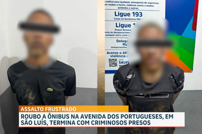 Dupla é presa por suspeita de assalto a ônibus na Av. dos Portugueses, em São Luís