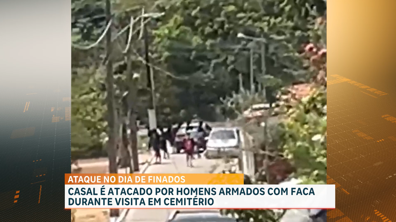 Casal é atacado por suspeitos armados com faca durante visita em cemitério