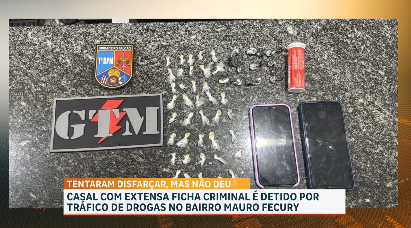 Casal é preso por suspeita de tráfico de drogas no Mauro Fecury 2, em São Luís