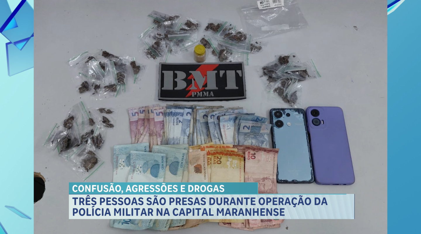 Trio é preso por suspeita de tráfico de drogas
