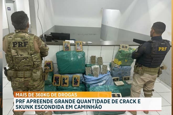 PRF apreende mais de 360 kg de drogas escondidos em carga de milho no MA