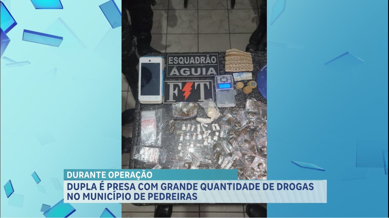 Dupla é presa por suspeita de tráfico de drogas em Pedreiras, no MA