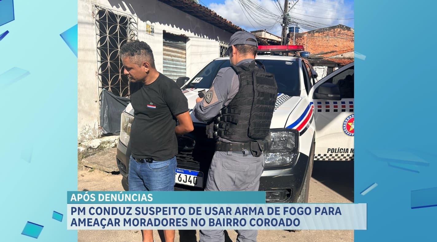 PM conduz suspeito de porte ilegal de arma de fogo no Coroado