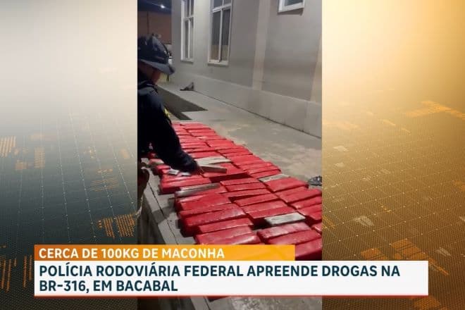 PRF e PMMA apreendem 100 kg de maconha na BR-316, em Bacabal