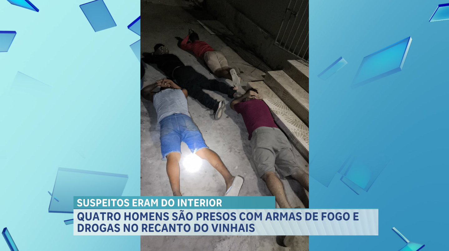 Quatro suspeitos são presos no Recanto do Vinhais; armas de fogo foram apreendidas