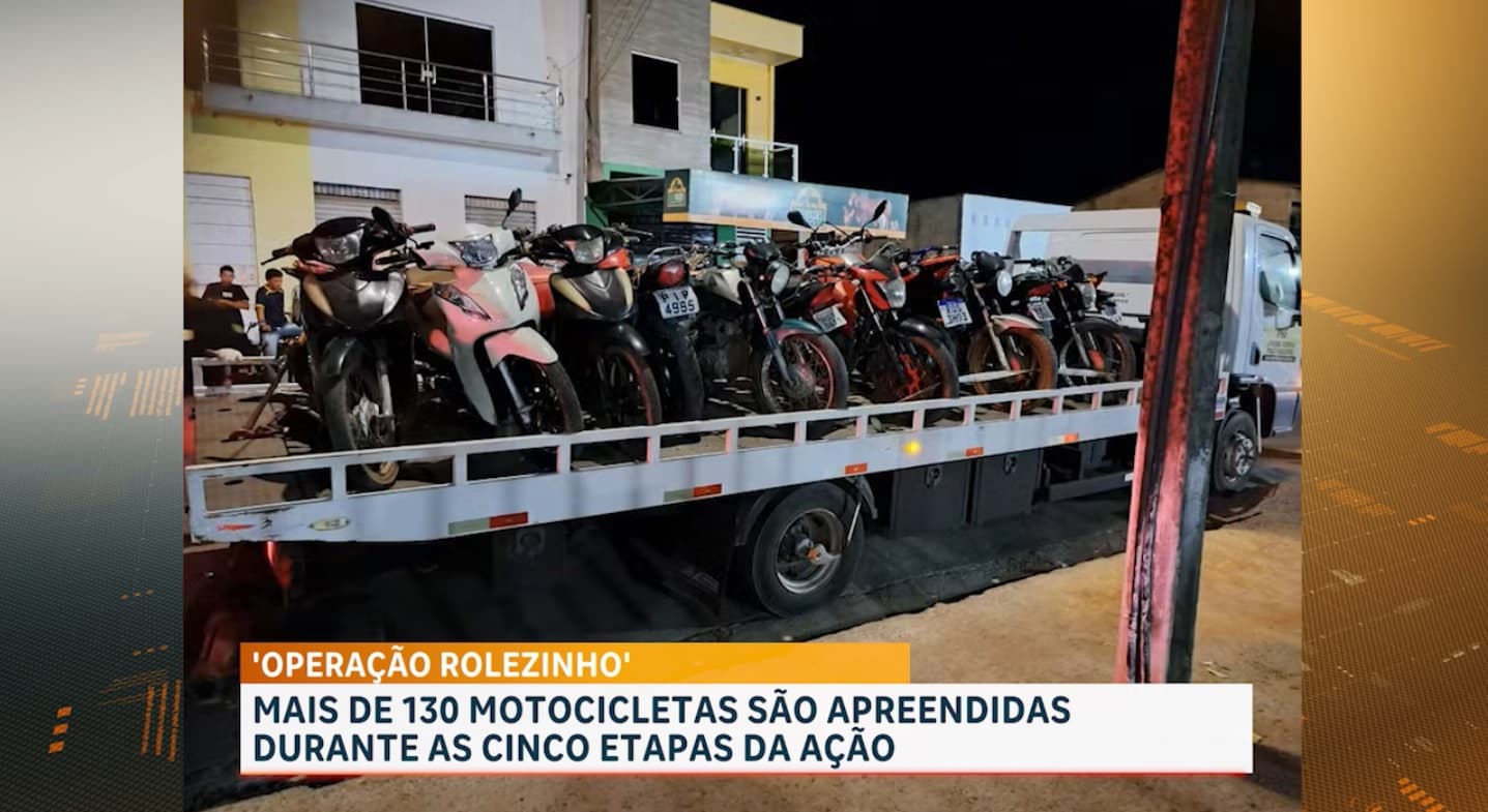Operação apreende motos por poluição sonora e infrações de trânsito, em São Luís