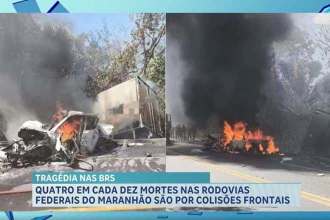 Colisões frontais representam quatro em cada dez mortes nas BRs do Maranhão, aponta PRF