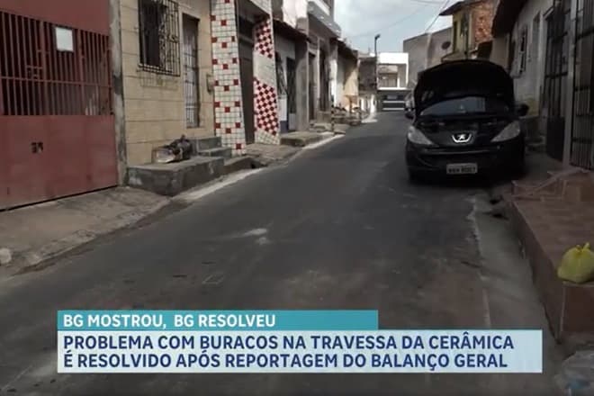 Buracos na Travessa da Cerâmica, no João Paulo, são resolvidos após reportagem do Balanço Geral