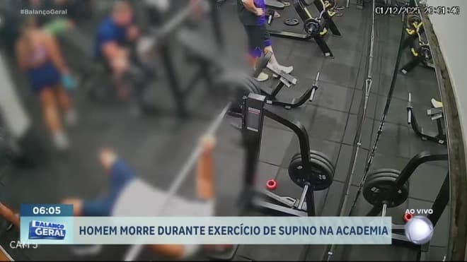 Homem morre após barra de supino cair sobre seu corpo