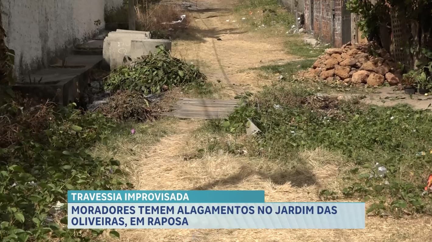 Falta de pavimentação causa risco à segurança de moradores do bairro Jardim das Oliveiras, na Raposa