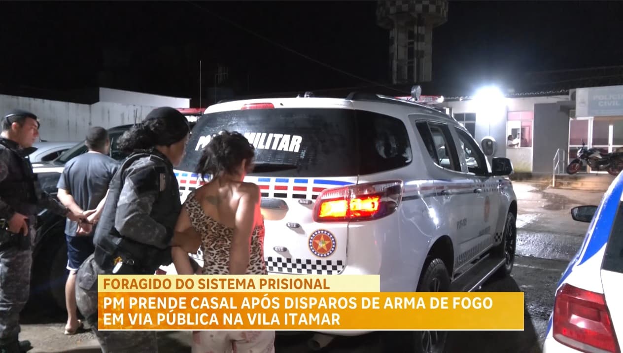 PM prende casal após disparos de arma de fogo em via pública na Vila Itamar