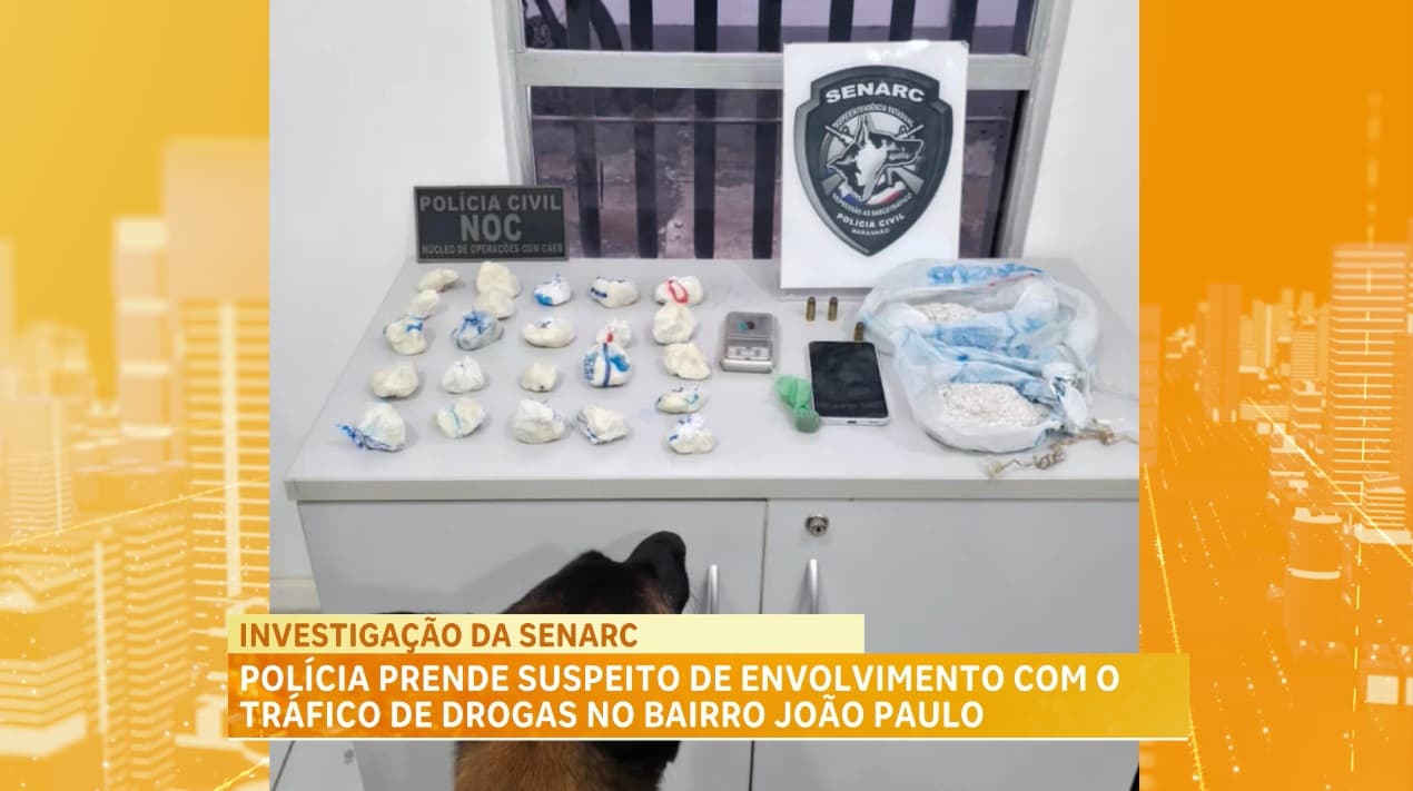 Polícia civil conduz suspeito de tráfico de drogas no João Paulo