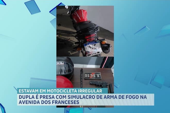 Dois homens são detidos com simulacro de arma e moto irregular em São Luís