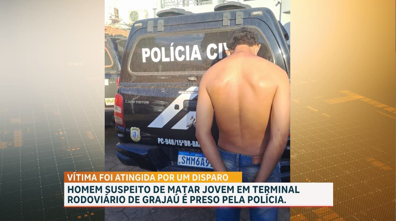 Homem suspeito de matar jovem em terminal rodoviário de Grajaú é conduzido pela polícia