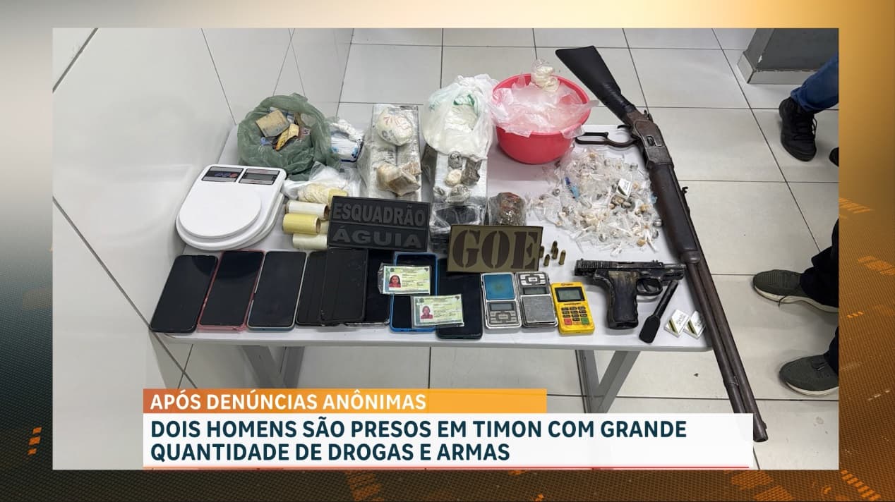 Dois homens são detidos em Timon com entorpecentes e armas