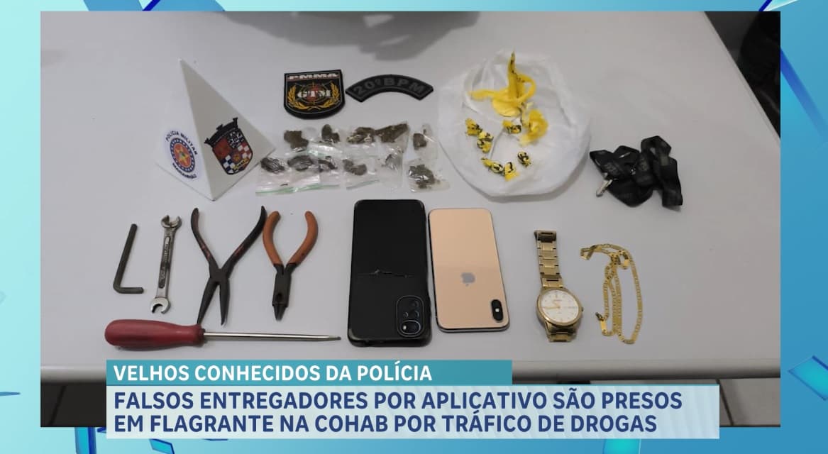 Falsos entregadores por aplicativo são presos em flagrante na Cohab por tráfico de drogas
