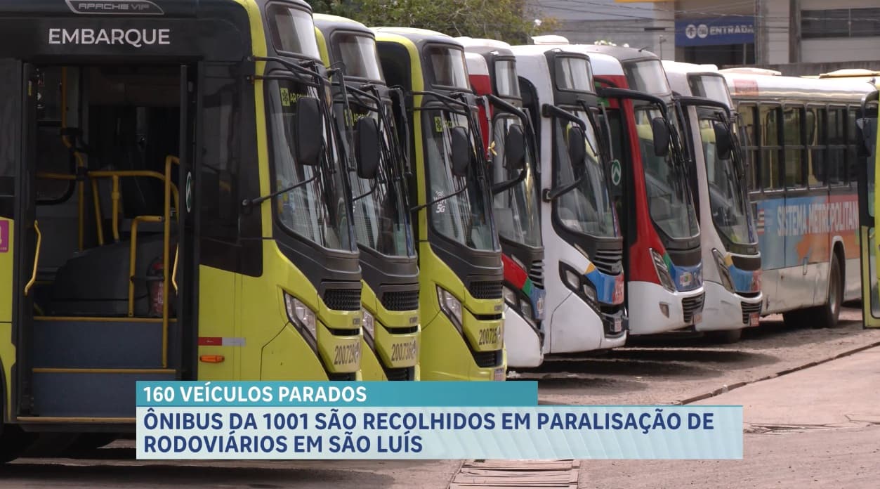 Ônibus da Empresa 1001 continuam paralizados nesta segunda-feira, em São Luís