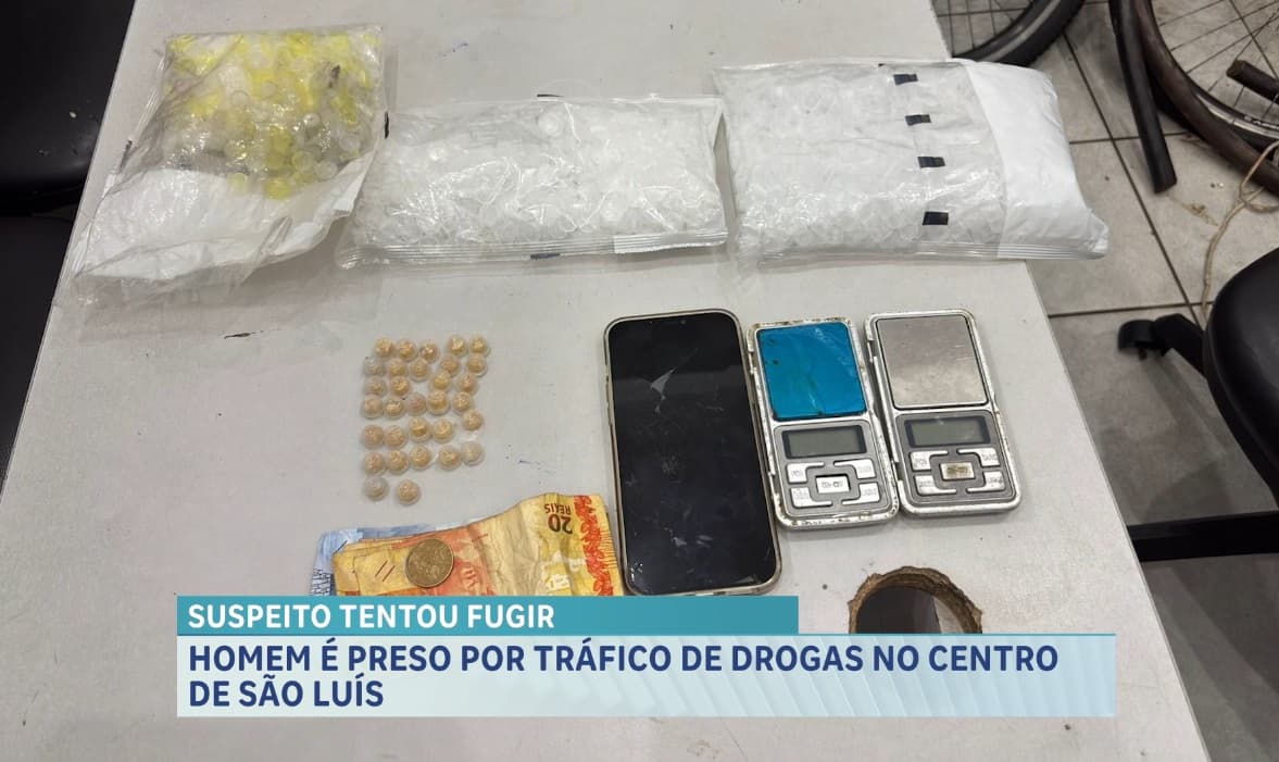 Polícia Militar prende suspeito por tráfico de drogas no Centro de São Luís