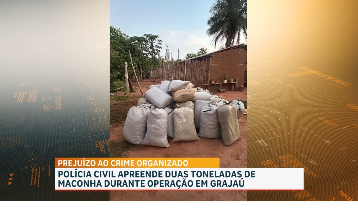 A PC-MA apreendeu duas toneladas de maconha durante operação no município de Grajaú