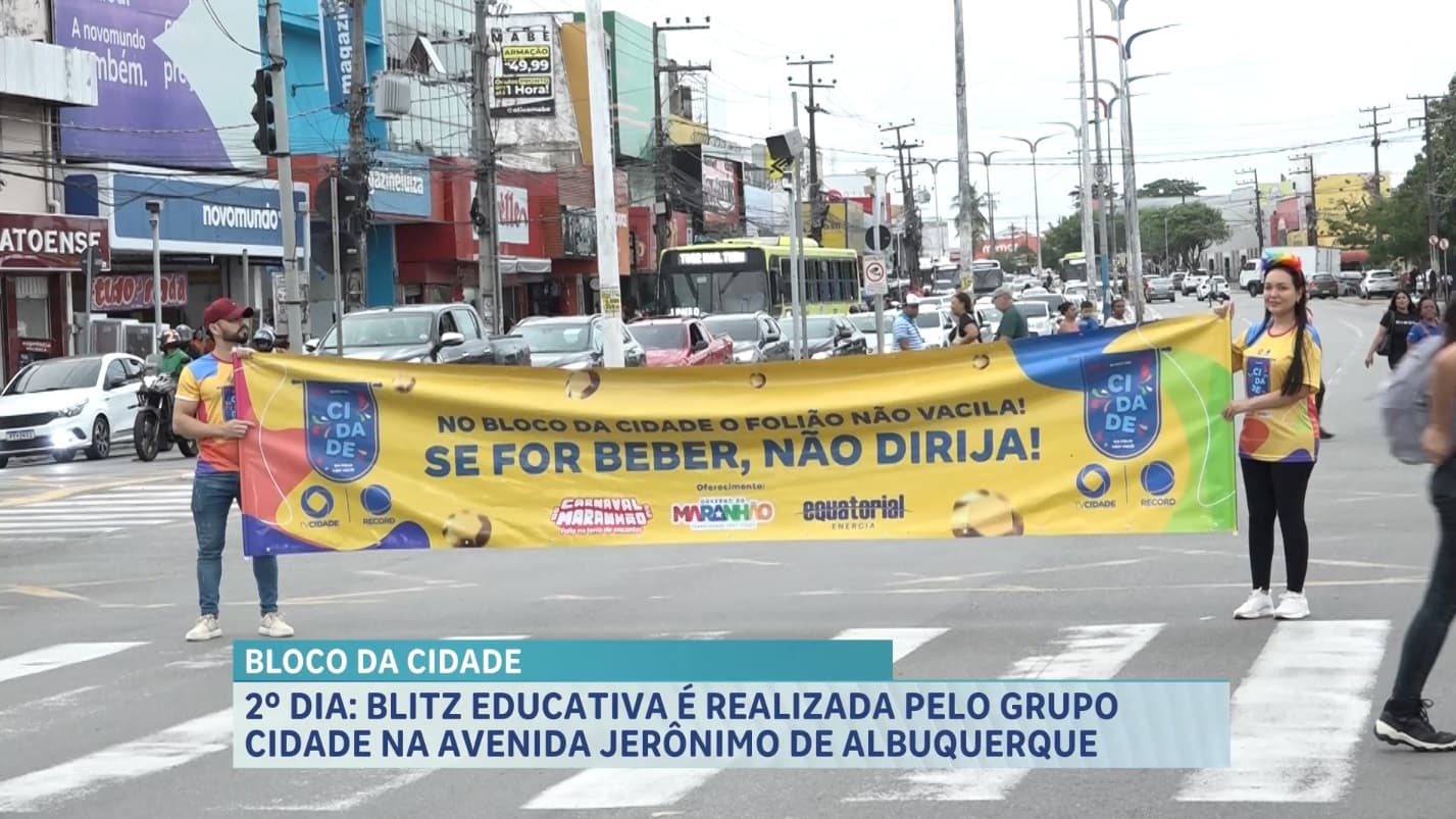 Bloco da Cidade 2026: Grupo Cidade realiza segunda blitz educativa e reforça mensagens de segurança no trânsito no período carnavalesco