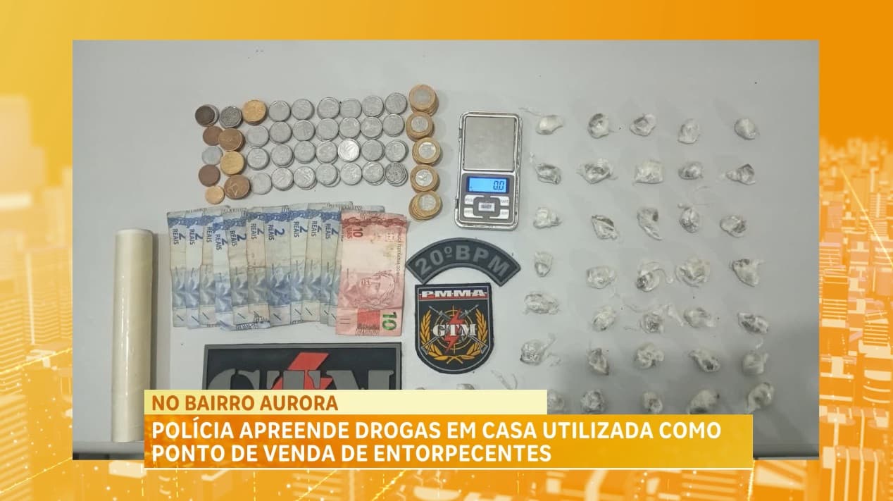 Polícia apreende drogas em casa utilizada como ponto de venda de entorpecentes no bairro Aurora