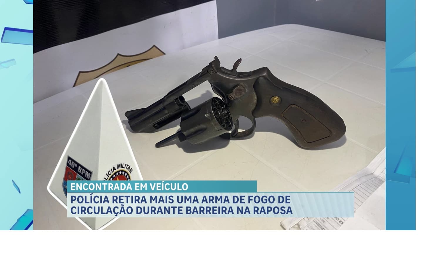 Polícia Militar apreende revólver durante barreira em Raposa