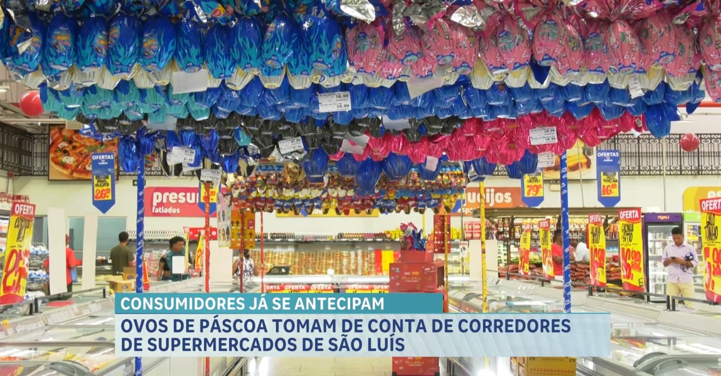 Ovos de Páscoa já começam a aparecer nos supermercados de São Luís e consumidores antecipam compras