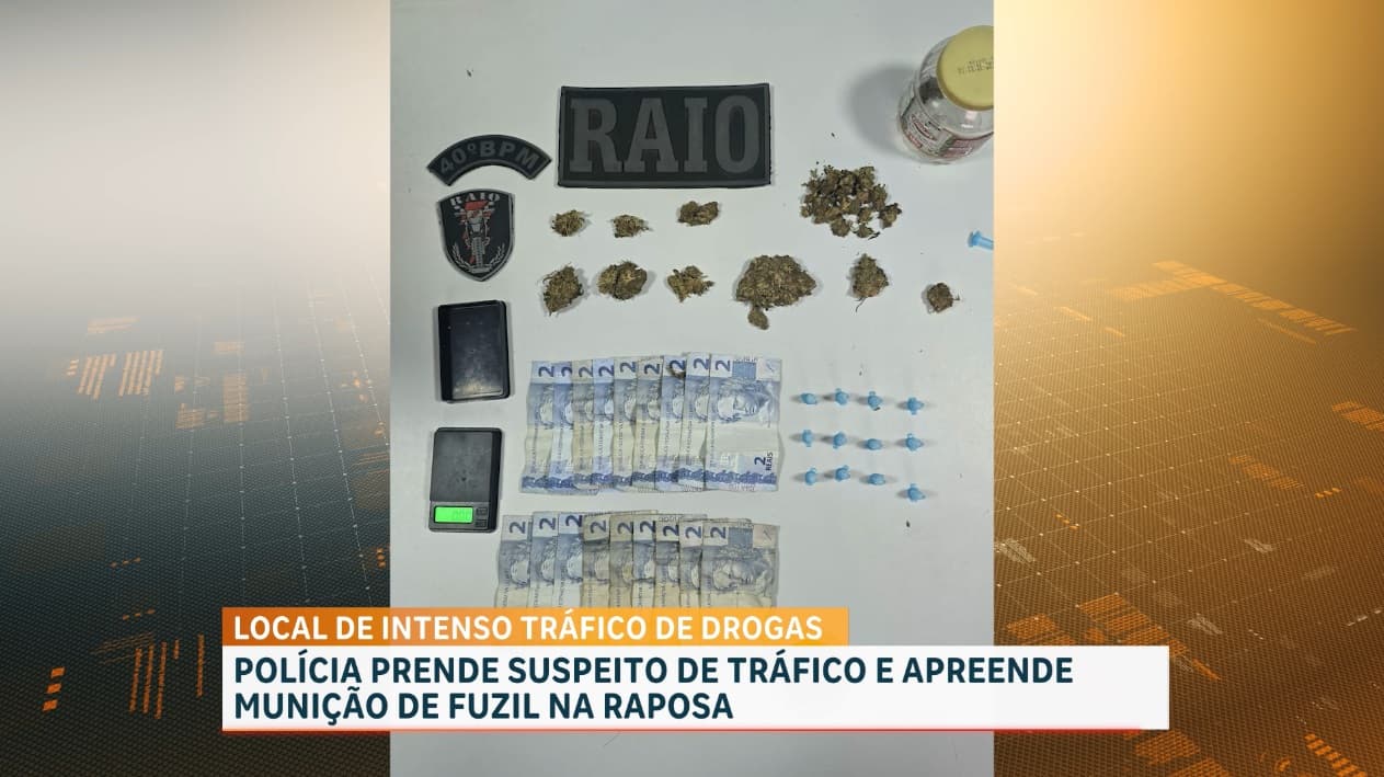 PM apreende drogas, munição de fuzil e pássaros silvestres na Raposa; suspeito é preso