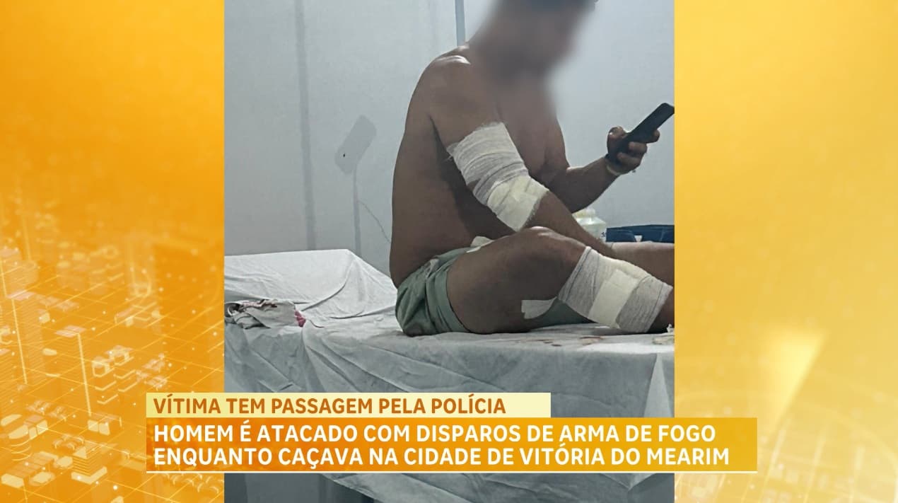 Homem é atacado com disparos de arma de fogo enquanto caçava na cidade de Vitória do Mearim