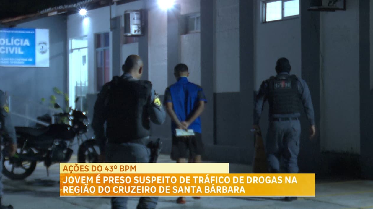 Jovem é preso suspeito de tráfico de drogas na região do Cruzeiro de Santa Bárbara