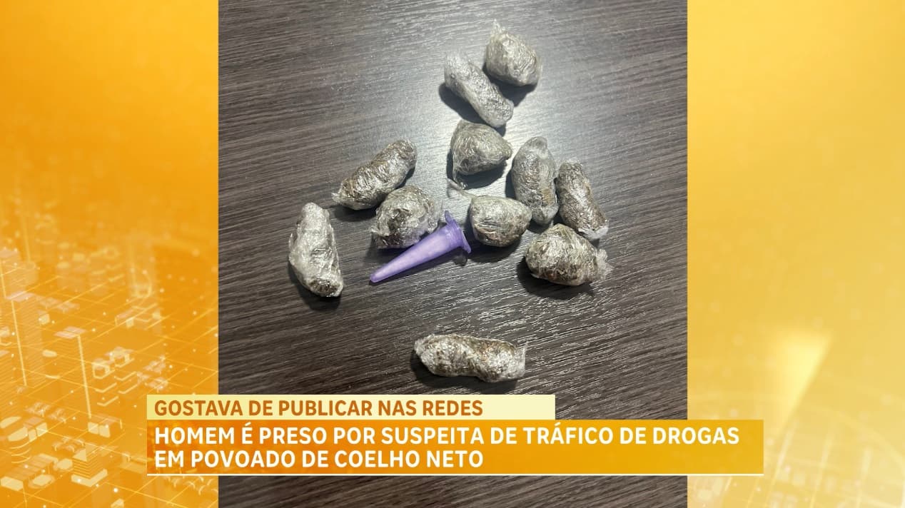 Homem é preso por suspeita de tráfico de drogas no povoado de Coelho Neto; menor é apreendido